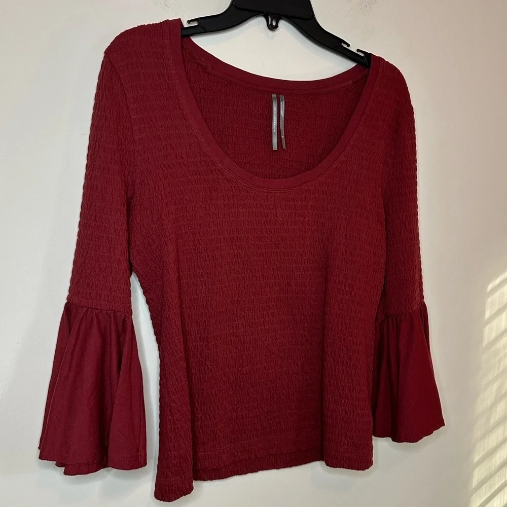 Anthropologie Smocked Bell-Sleeve Top Size Medium - Picture 9 of 10